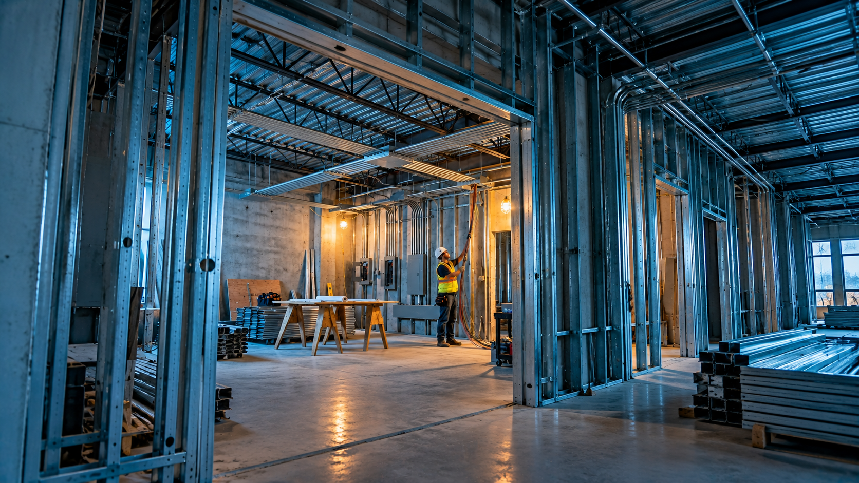Interior renovation site during a tenant build-out
