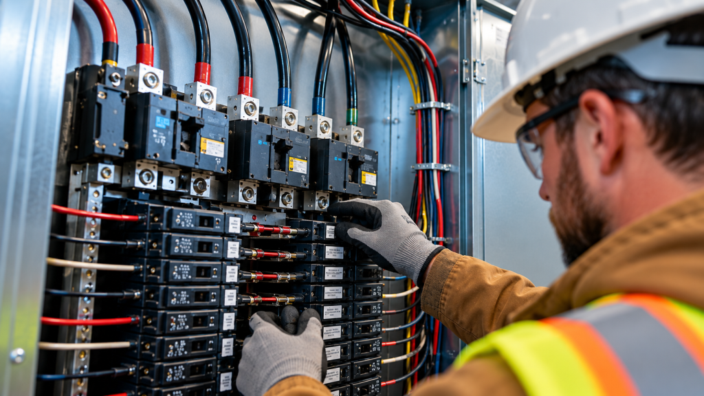 Breaker panel inspection in a commercial building